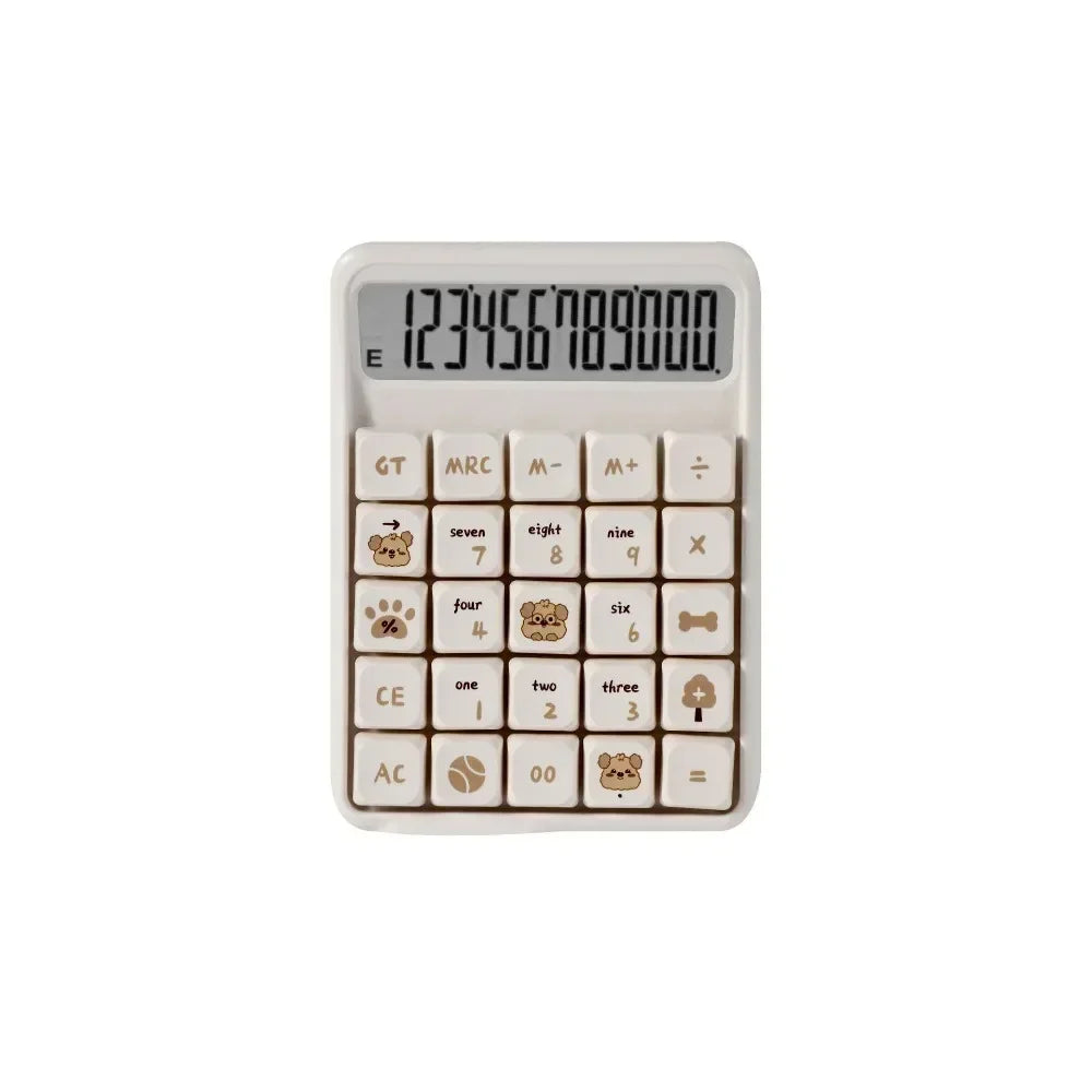 Detachable Mute Mahjong-Sound Calculator Cute Cartoon Electronic Calculators Mechanical Buttons Large Screen