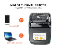 GOOJPRT 58mm Mini Portable Thermal Printer Bluetooth Ticket Bill Receipt POS Printer for Business for IOS/Android Mobile Phone