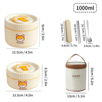 Portable Cute 304 Stainless Steel Insulated Bento Lunch Box For Kids Students Leak-proof Keep Warm Food Container Microwave Safe