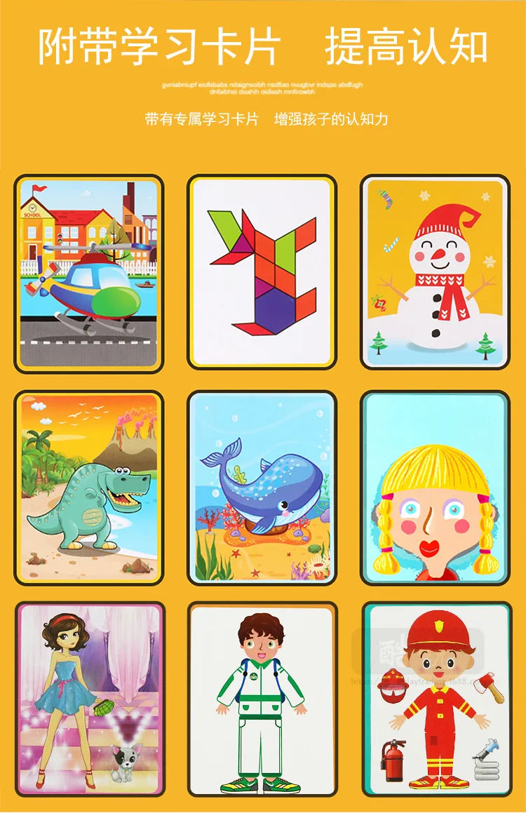 Montessori Magnetic Busy Book 3D Cartoon Puzzles Jigsaw Funny Brain Training Game Educational Learning Toys for Kids Gift Xmas