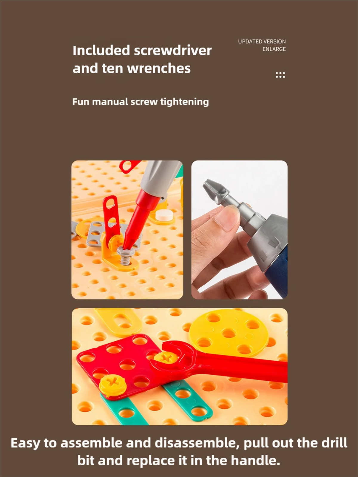 Children's Screw-Twisting Assembly and Disassembly Tool Box Electric Drill Baby Hands-On Educational Toys for Boys