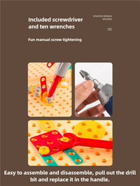 Children's Screw-Twisting Assembly and Disassembly Tool Box Electric Drill Baby Hands-On Educational Toys for Boys