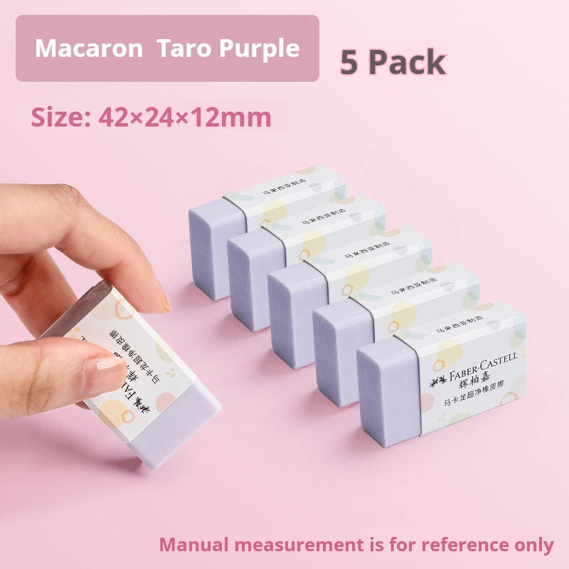 Faber-Castell Pencil Eraser 4/18 Pcs Macaroon Color Clean Rubber Eraser Set Portable School Office Supplies Student Stationery