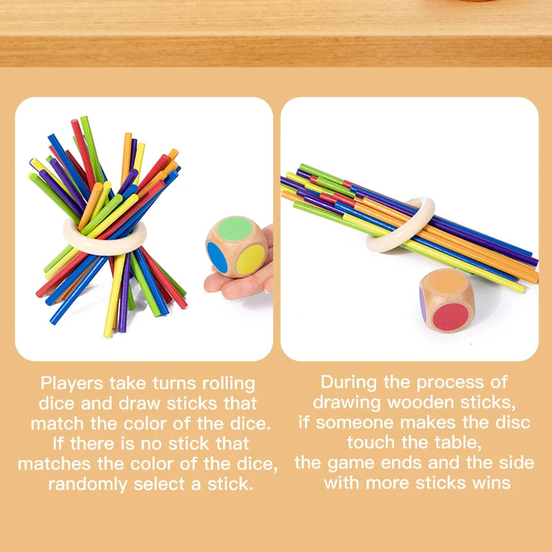 New 3in1 Wooden Stick and Tower Game Arithmetic Early Education Montessori Toys Thinking Training Parent-child Interactive Toy