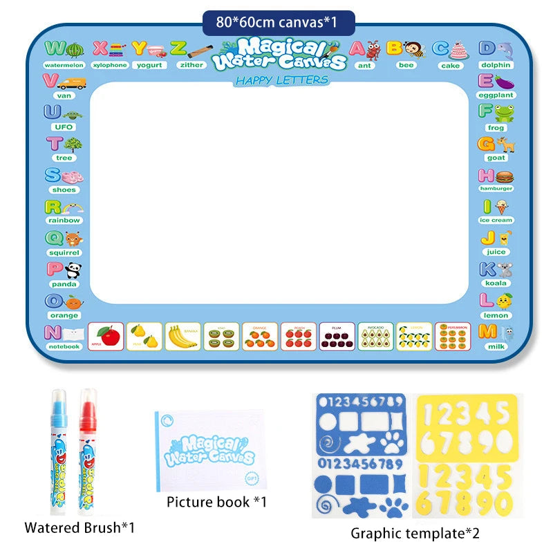 Magic Water Drawing Mat Coloring Doodle Mat Water Absorbing Painting Pad Reusable Magic Pens Painting Board Educational Toys