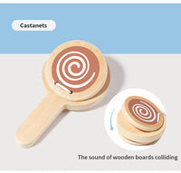 Baby Handheld Bell Musical Instrument Toys Montessori Wooden Gripping Bed Bell Drum Orff Ringing Instrument Percussion Kids Gift