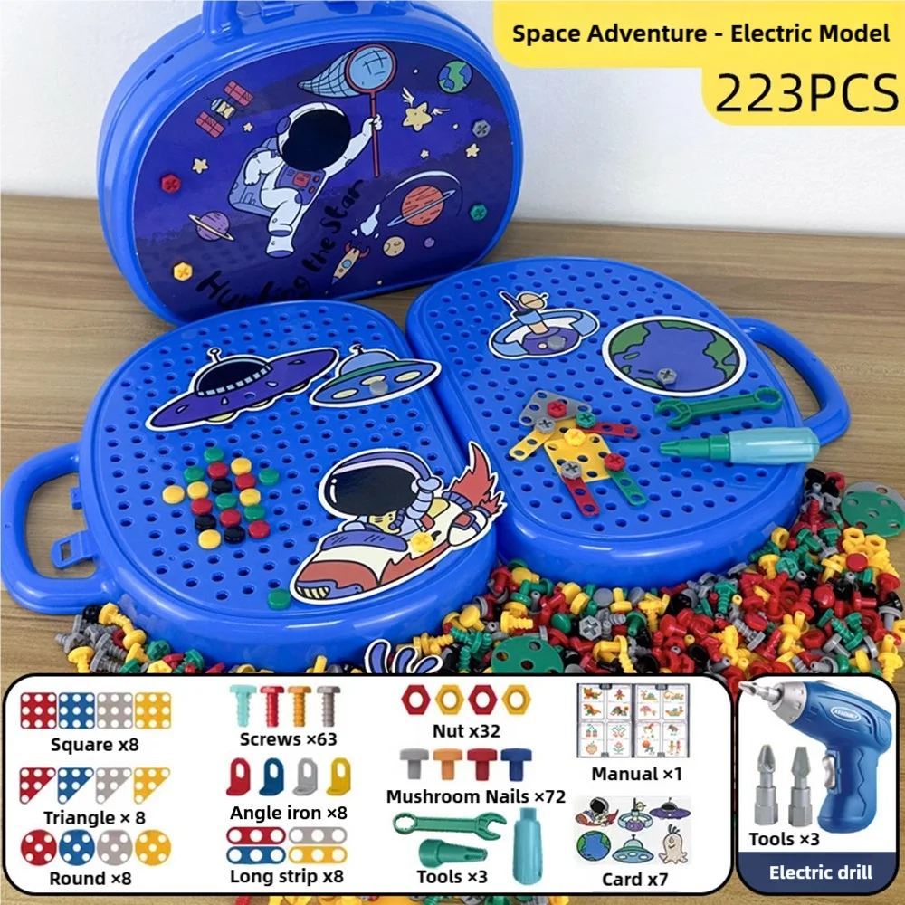 Children's Screw-Twisting Assembly and Disassembly Tool Box Electric Drill Baby Hands-On Educational Toys for Boys