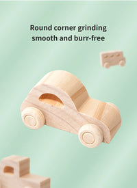 DIY handmade wooden graffiti car, children's colorful painting and coloring model, toy, three-dimensional coloring building bloc