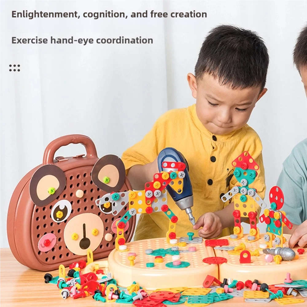 Children's Screw-Twisting Assembly and Disassembly Tool Box Electric Drill Baby Hands-On Educational Toys for Boys