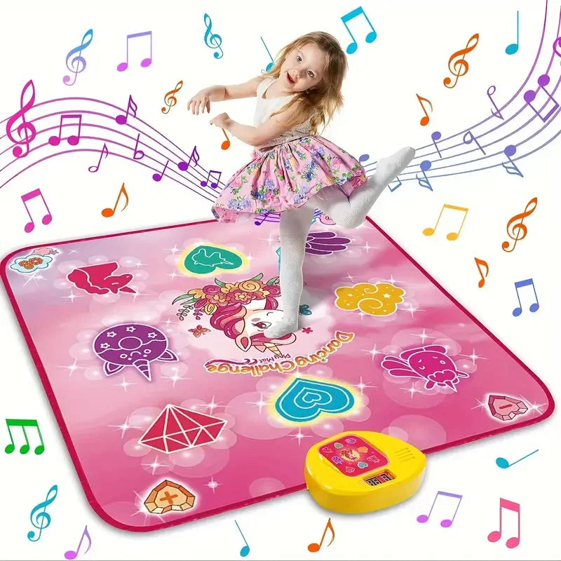 Unicorn Music Dance Mat Kids Electronic Dancing Blanket LED Score Board Floor Game Carpet Educational Toys Girl Birthday Gift