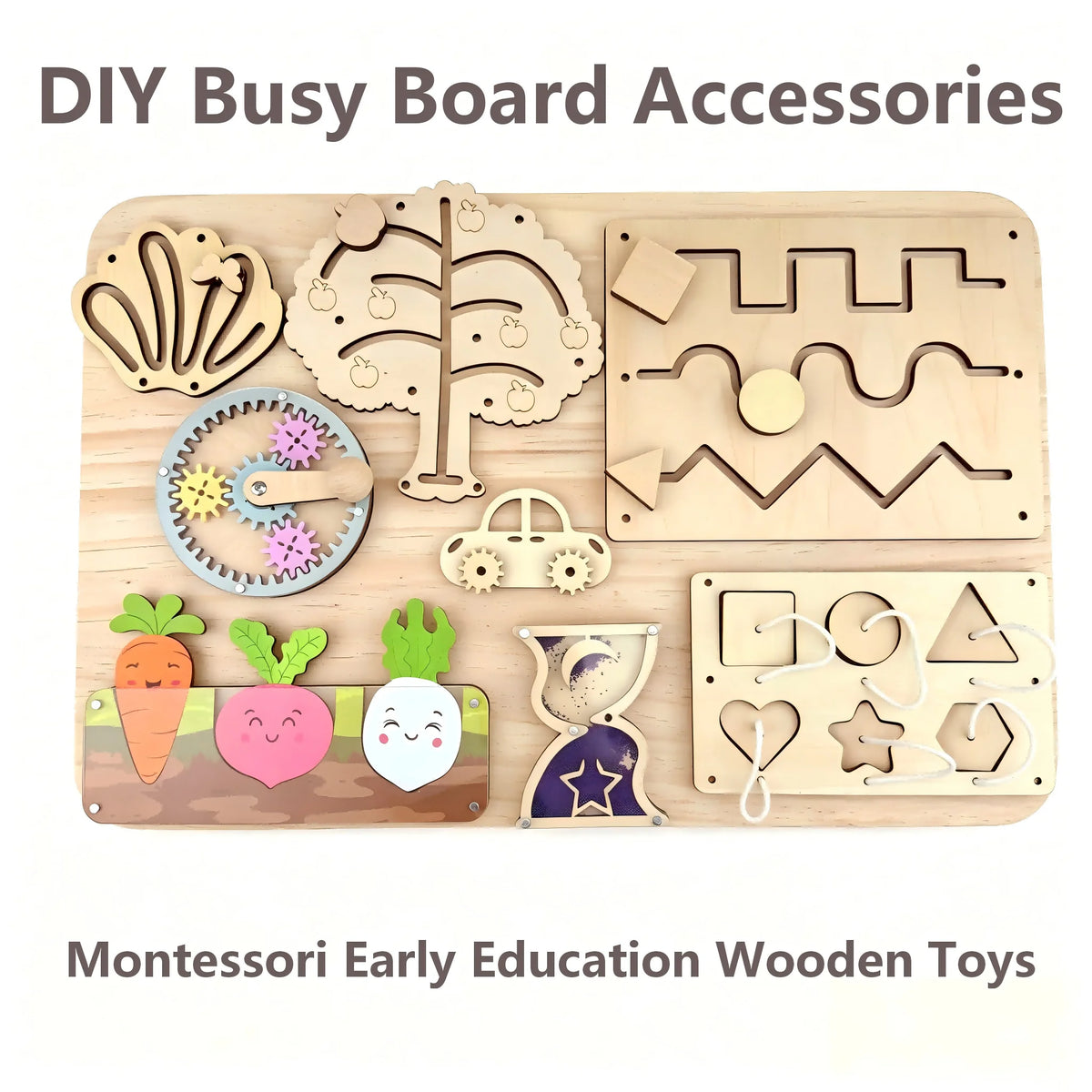 Busy Board Diy Accessories Montessori Early Education Toys Kids Activity Busyboard Material Teaching  Wooden Game 2-6 Years Old