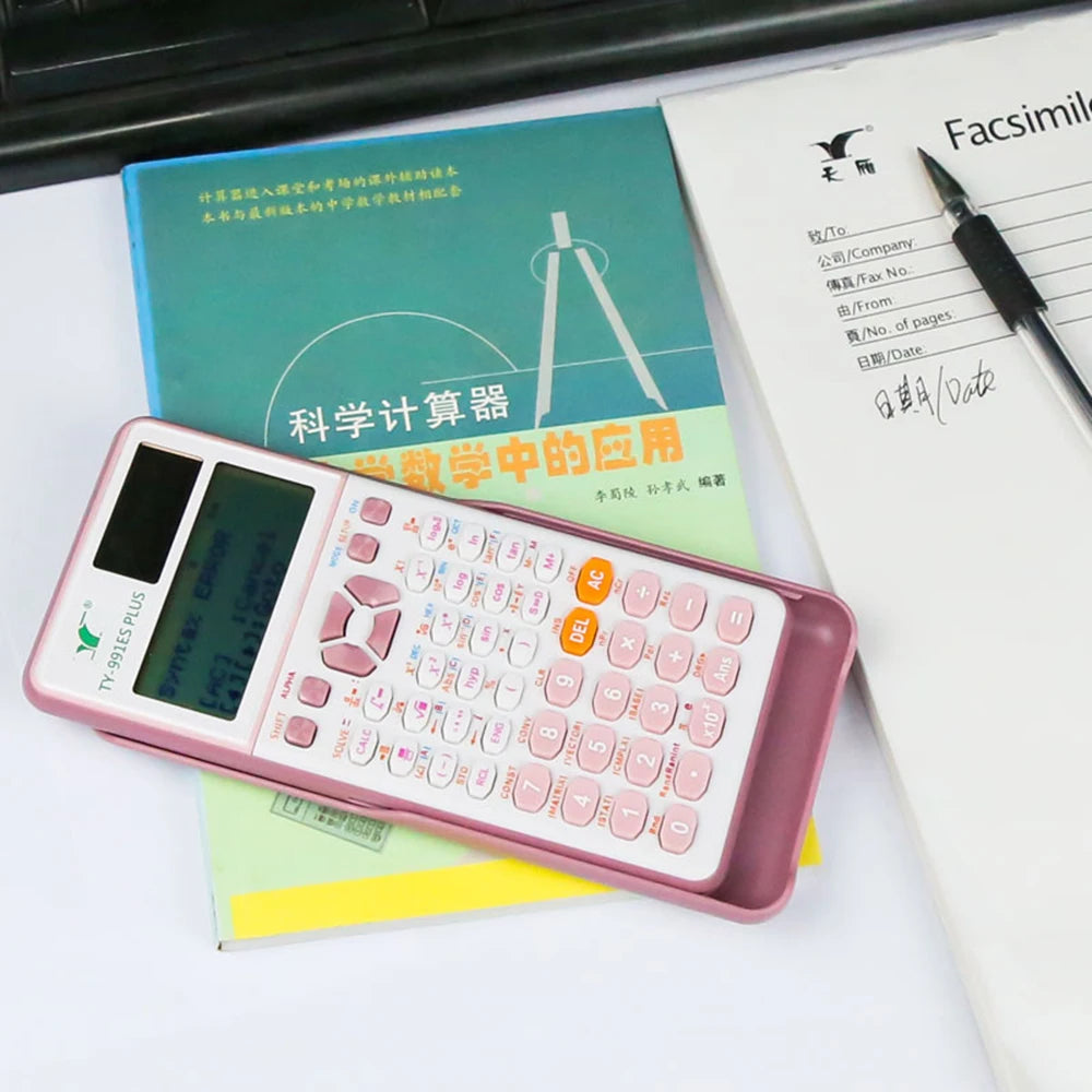 【New】Scientific Calculators Math Calculator with 417 Function HD Dot Matrix Display 96*31) Dual Power Supply