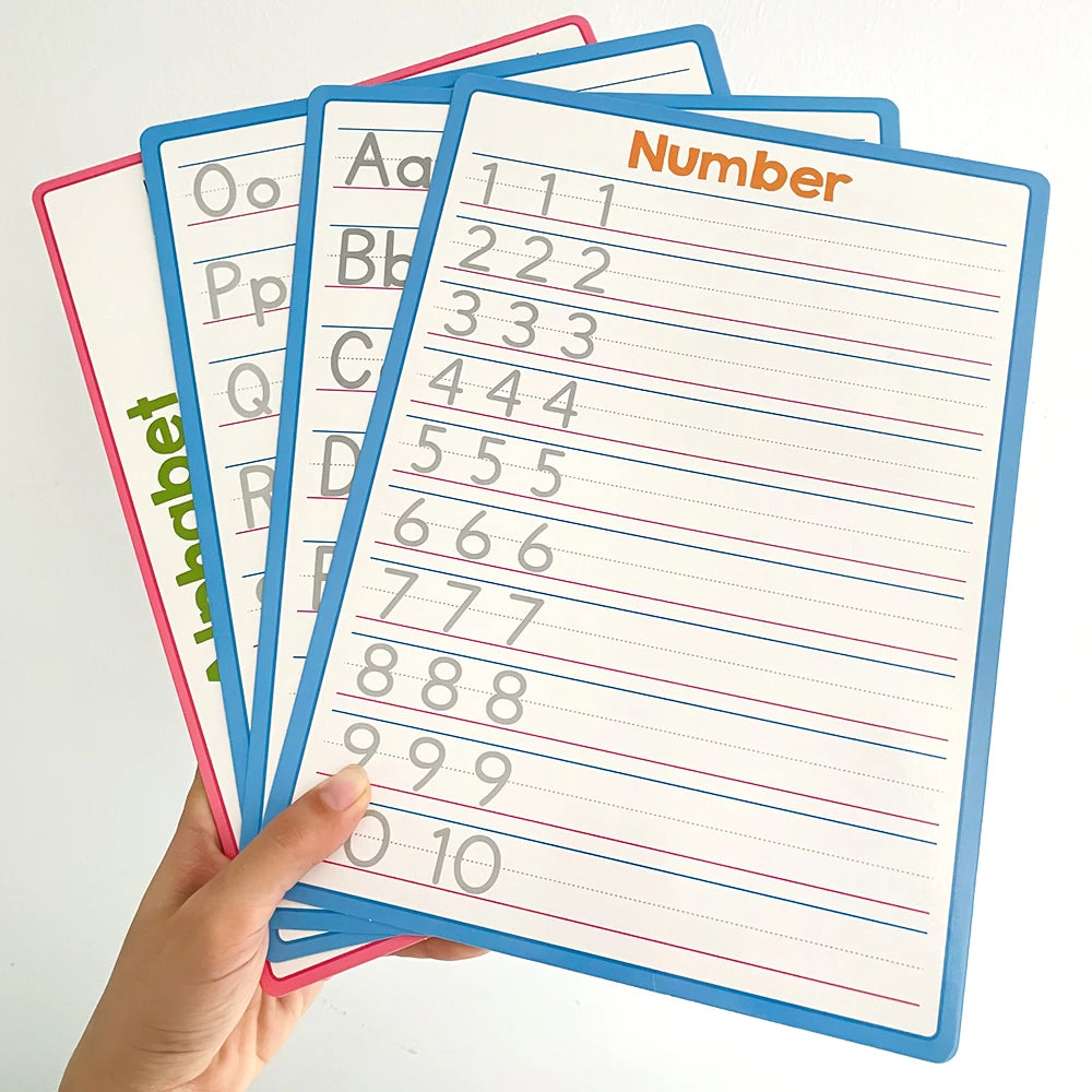 Dry Erase Handwriting Tracing Practice Board for Kids Write and Wipe Reusable Boards for Kindergarten and Preschool Montessori
