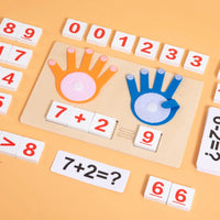 Math Finger Counting Wooden Number Math Learning Games Montessori Toys Intellectual Development Teaching Aids For Toddlers