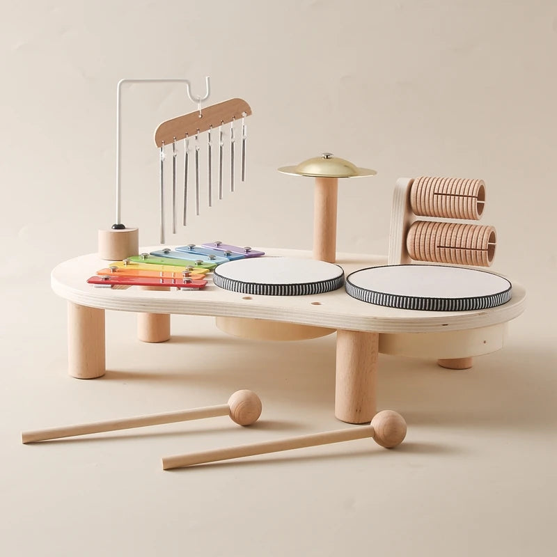 Baby Educational Toys Wooden Aeolian Bells Montessori Children's Musical Toys Xylophone Newborn Birthday Gifts Music Table Toys