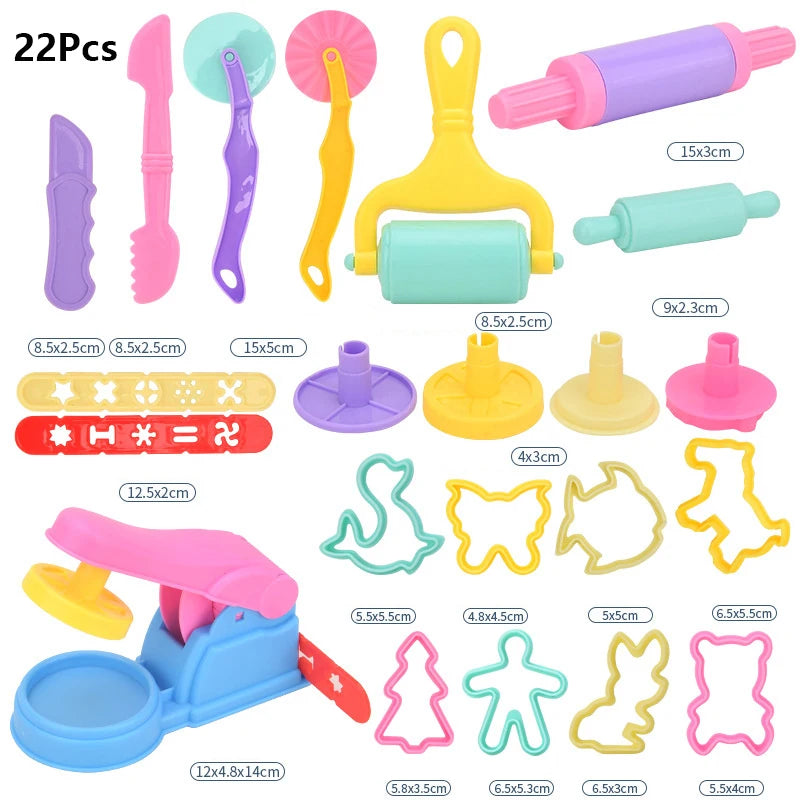 Kids DIY Clay Tool Play Dough Tool Kit Various Animal Molds Cutters Rolling Pins Plasticine Molds Clay Accessories
