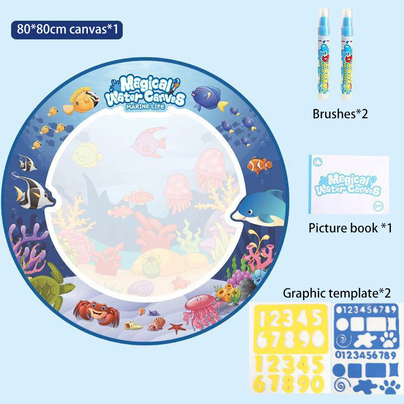 Magic Water Drawing Mat Coloring Doodle Mat Water Absorbing Painting Pad Reusable Magic Pens Painting Board Educational Toys