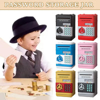 Electronic Piggy Bank Automatic Mini Safe Coins Cash Saving Money Box Password Counter Code Key Lock Coin Bank ATM Child Gift