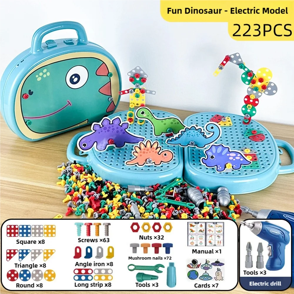 Children's Screw-Twisting Assembly and Disassembly Tool Box Electric Drill Baby Hands-On Educational Toys for Boys