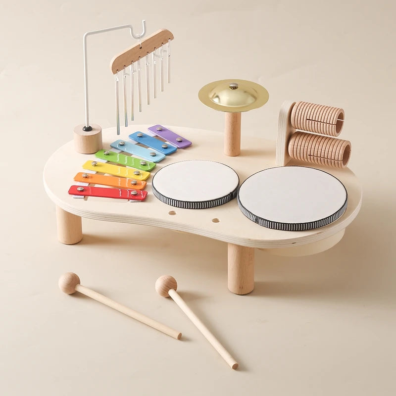 Baby Educational Toys Wooden Aeolian Bells Montessori Children's Musical Toys Xylophone Newborn Birthday Gifts Music Table Toys