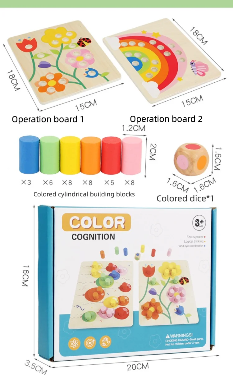Educational Early Childhood Color Matching Children's Toys Sensory Training Building Blocks Kindergarten Teaching Aids
