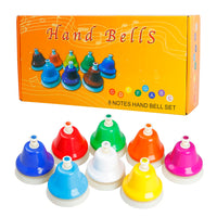 Orff Musical Instrument Set Colorful 8-Note Hand Bell Children's Music Toy Baby Early Education Beautiful Christmas Gift