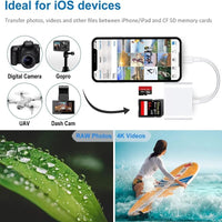 USB Type C CF Card Reader for iPhone 3 in 1 SD TF CF Card Reader lightning CF Card Adapter Camera Card Reader Plug and Play