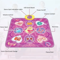 Unicorn Music Dance Mat Kids Electronic Dancing Blanket LED Score Board Floor Game Carpet Educational Toys Girl Birthday Gift