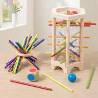 New 3in1 Wooden Stick and Tower Game Arithmetic Early Education Montessori Toys Thinking Training Parent-child Interactive Toy