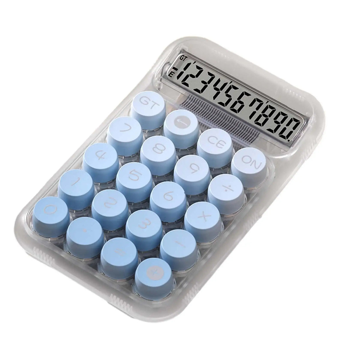 Calculator with Mechanical Buttons Easy to Read Cute Bottom Antiskid Retro with LCD Display for Daily and Basic Office Students