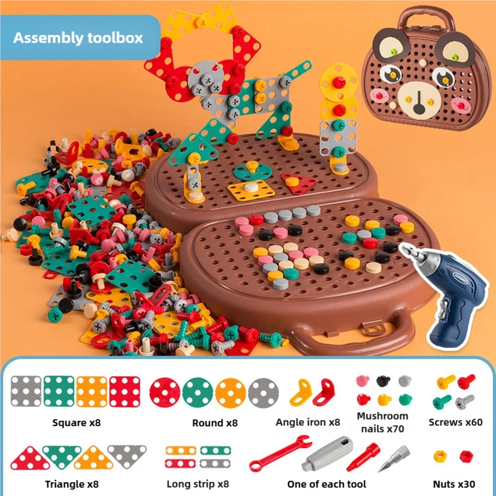 Children's Screw-Twisting Assembly and Disassembly Tool Box Electric Drill Baby Hands-On Educational Toys for Boys