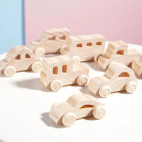 DIY handmade wooden graffiti car, children's colorful painting and coloring model, toy, three-dimensional coloring building bloc