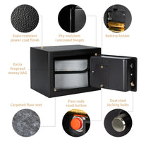 0.2 Cubic Feet Electronic Digital Safe, Steel Home Cash Safe and Fireproof Cash Bag for Hiding Safe Cash