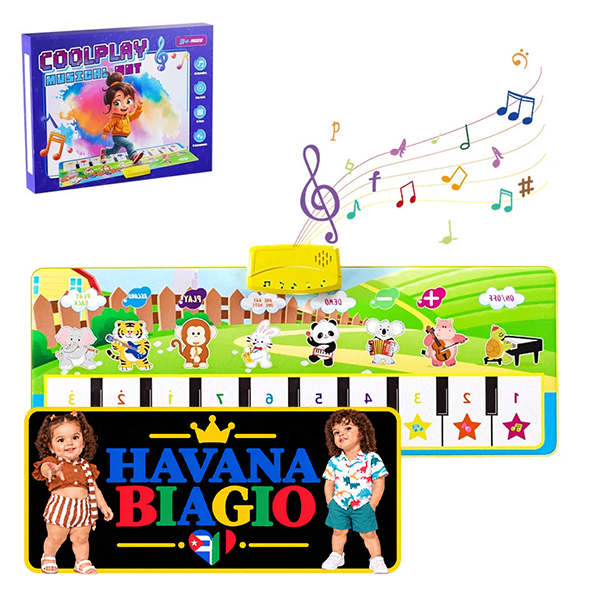 100x36cm Kids Music Piano Mat Toddlers Floor Keyboard Dance Mat with 8 Instrument Sounds Baby Carpet Educational Toys Kids Gifts