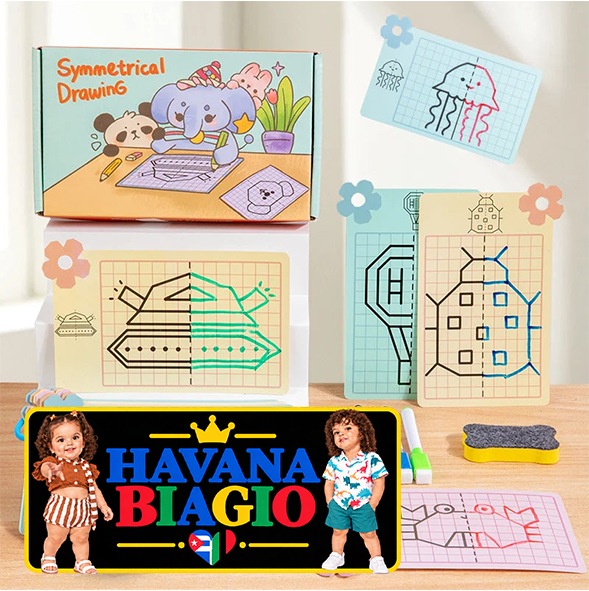 Reusable Tracing Book Pen Control Training Toy with Erasable Symmetrical Graphics for Kids To Practice Concentration Early