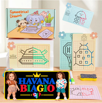 Reusable Tracing Book Pen Control Training Toy with Erasable Symmetrical Graphics for Kids To Practice Concentration Early