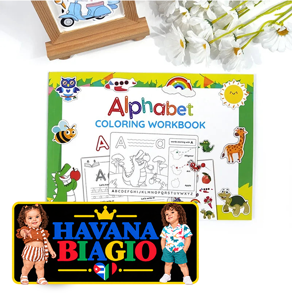 Alphabet Practice Workbook For Kids Handwriting Tracing Picture Book with Stickers Pen Control Training Coloring Book