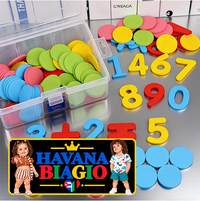 100 Counting Discs Foam Math Toy Toddlers Bright Red Pink Yellow Blue Green Chips with Numbers to Enhance Perception Recognition