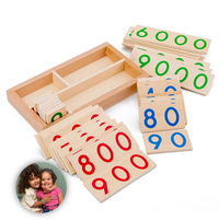 Wooden Numbers Card 1-9000 Montessori Learning Card Math Teaching Aids Preschool Children Early Education For Baby