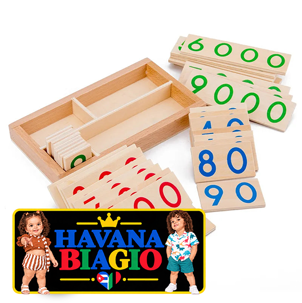 Wooden Numbers Card 1-9000 Montessori Learning Card Math Teaching Aids Preschool Children Early Education For Baby