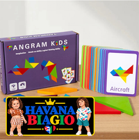 Wooden Children Puzzle Toys Montessori Preschool Education Tangram Game Building Blocks Learning Puzzle Game Kids Festival Toy