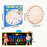 Rubber Wood Twisted Rope Puzzle Game Brainy Knots Rope Untangling Game Montessori Fine Motor Skills Rope Untying Toys for Kids