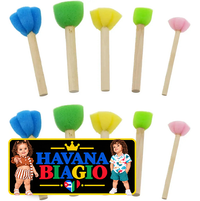10pcs Sponge Stamps Mini Painting Brush with Wooden Handle Gift for Kids Children DIY Craft Scrapbooking Drawing Ink Card Making