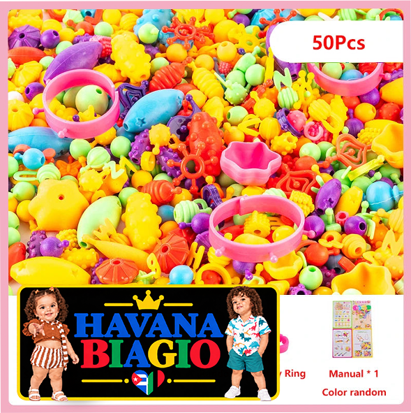 DIY Pop Beads Girl Toy Creativity PopArty Beads Snap-Together for Kid Crafts Children Bracelet Jewelry Fashion Kit Toy for Girl
