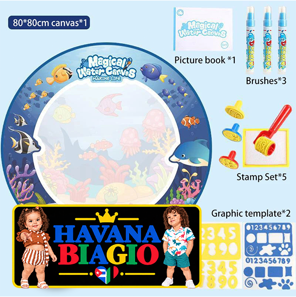 Magic Water Drawing Mat Coloring Doodle Mat Water Absorbing Painting Pad Reusable Magic Pens Painting Board Educational Toys