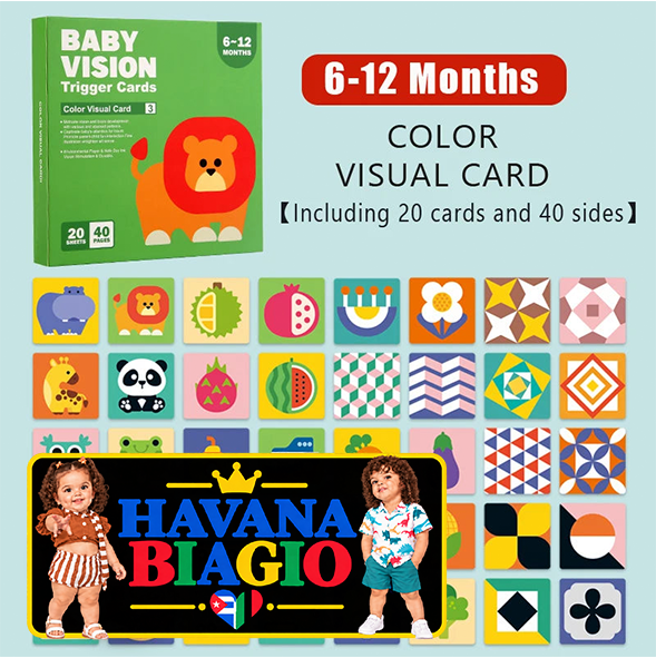Baby Visual Stimulation Cards Montessori High Contrast Flash Card Infant Visual Early Education Learning Toys For Newborn Gifts