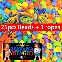 25Pcs Lacing Beads Toy with 3 Strings Montessori Threading Set Fine Motor Skill Educational Craft Activity for Kids Toddlers