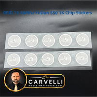 20pcs RFID S50 Smart Tag 14443A Classic 1K EV1 S50 Wet Inlay Sticker F08 1024 Bytes Lable RFID Tags IC M1 TAG