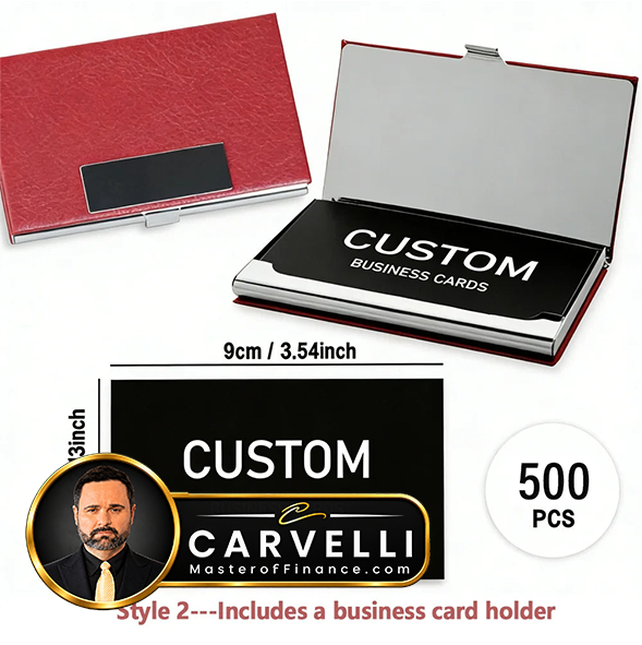 200/500/1000pcs Customizable Cards, Personalized Business Cards with Acrylic Storage Box, Matte Film Thank You Invitations