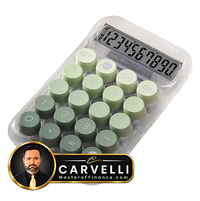 Calculator with Mechanical Buttons Easy to Read Cute Bottom Antiskid Retro with LCD Display for Daily and Basic Office Students
